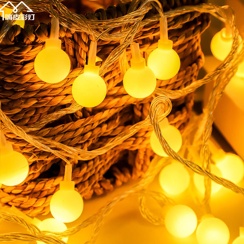 LED light string Gypsy Christmas Day small lantern ball star lighting holiday decoration battery box lantern string