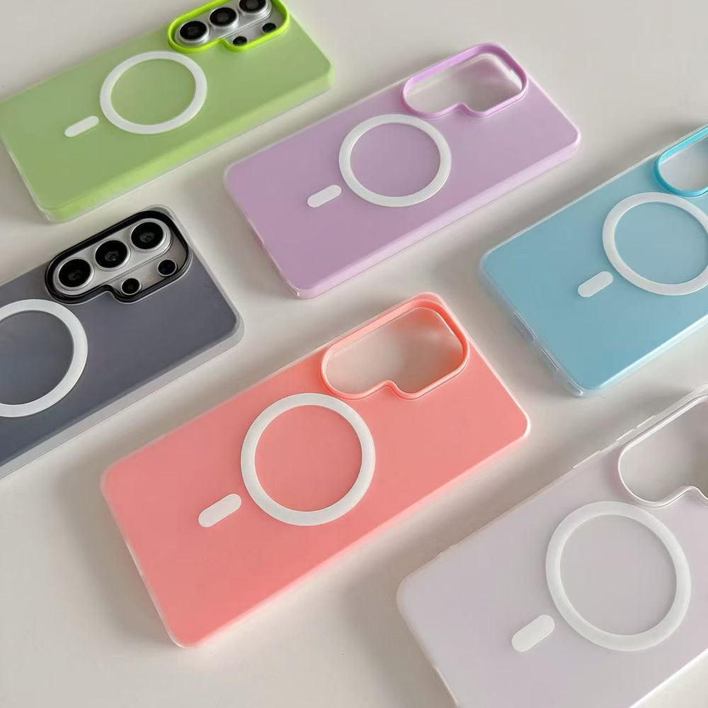 compatible samsung s26 ultra jelly magnetic 2-in-1 phone case a57 matte anti-drop protective cover s25
