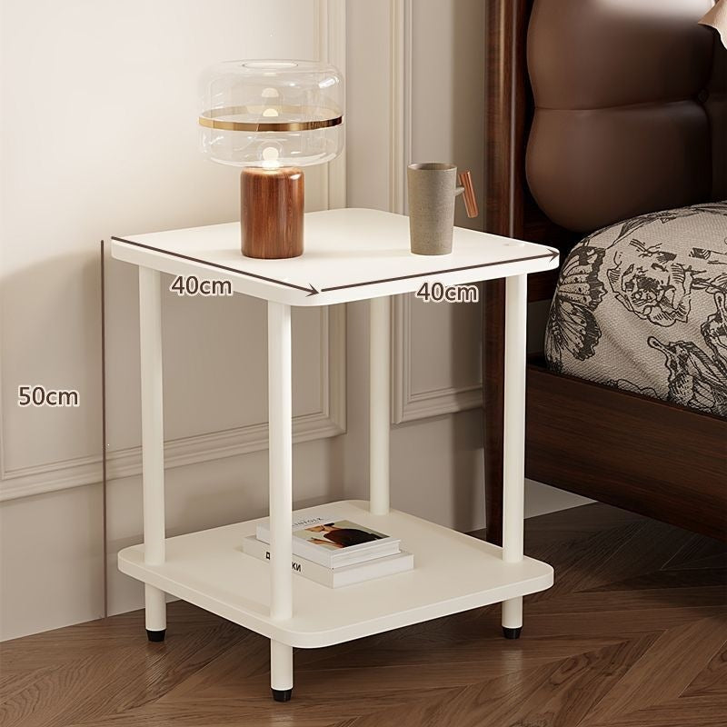 Small apartment simple accessible luxury coffee table bedside table square corner table metal frame small side table sofa side small table