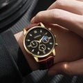 2023 new geneva men's business watch casual leather strap quartz sports watch men's watch wholesale