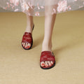 Summernew arrival mesh round toe one-line flatsoutwear sandals cross-border plus size slippers for women