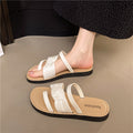 2025 new fashion summer flat sandals women's outdoor vacation versatile bow student beach sandals