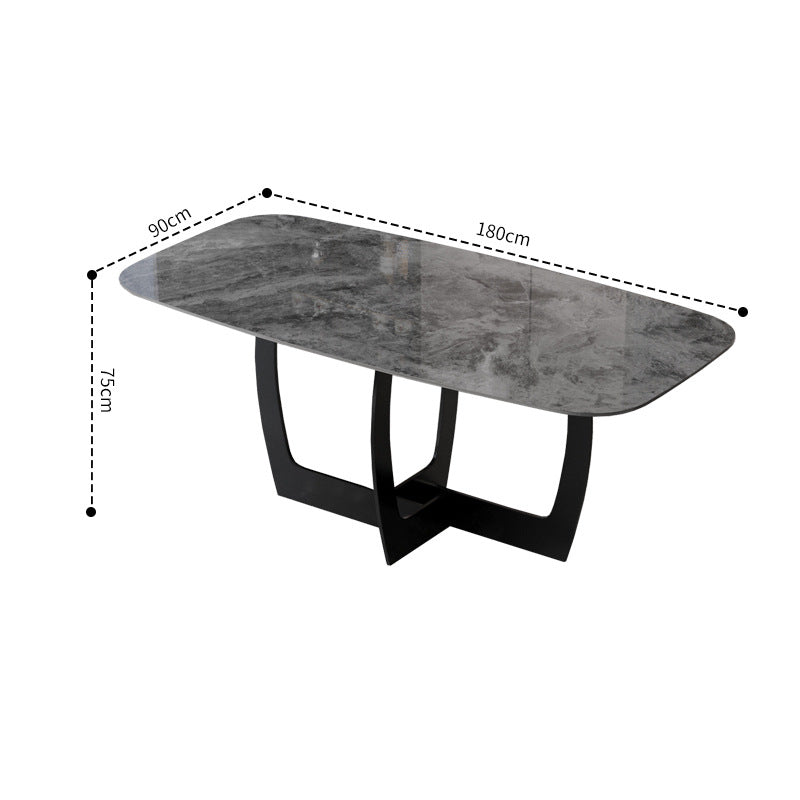 Direct from the source: italian minimalist rock slab dining table - glossy, modern, and minimalist design for large families