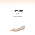 2025 new floral wedding shoes for women, pointed-toe stiletto heel, low-cut bridal shoes