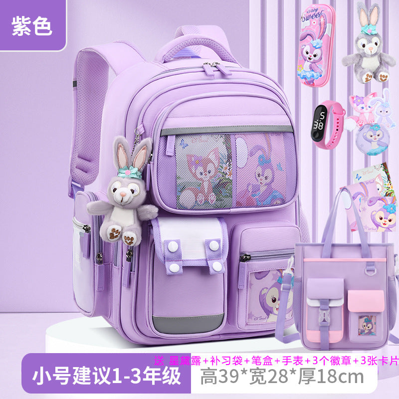 2026 new children's backpack for boys, elementary school grades 1-6, boys' and girls' spine-protecting, weight-reducing double shoulder bag