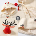 Baby cloak autumn and winterk-style cartoon christmas elk fleece-linedheattechthickenedoutwearkids cape cloak style
