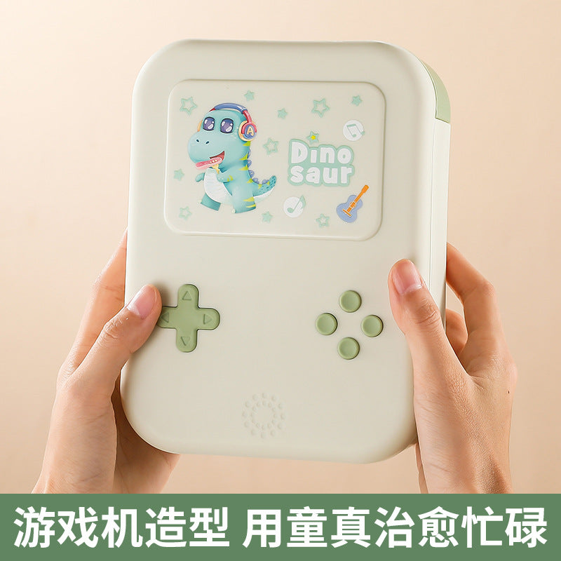 Game console lunch box for office workers, microwaveable, special two-partitioned lunch box for primary school students