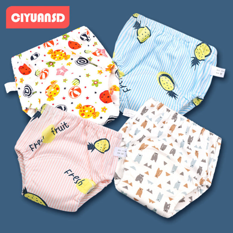 Wholesale washable six-layer gauze diaper pocket learning pants baby cloth diapers breathable diaper baby training pants