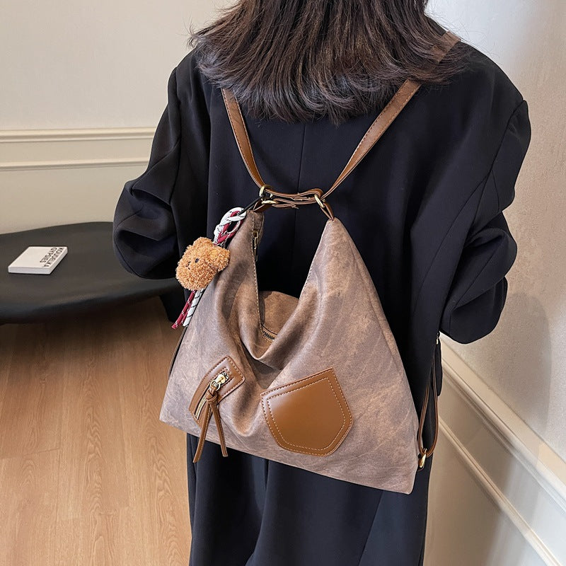 Cross-border high-end retro messenger bag women's 2025 autumn and winter casual versatile single shoulder large-capacity commuter tote bag