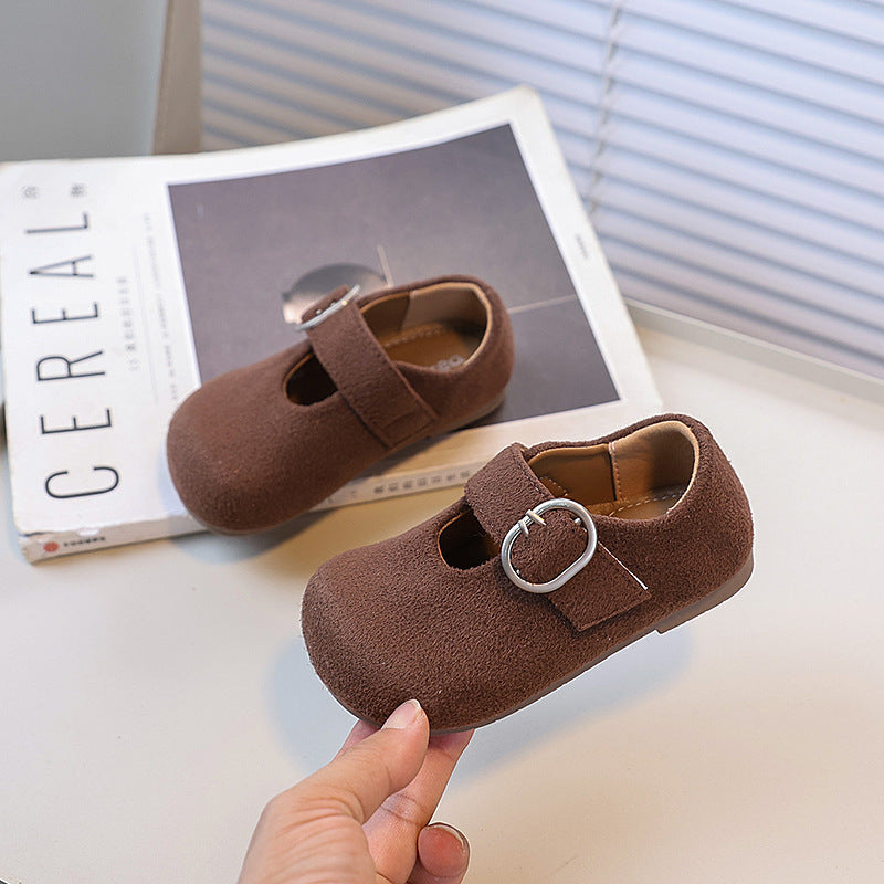 Girls' leather shoes - new autumn  korean style, soft sole flats for kids, fashionable loafers, princess shoes for students