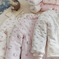 Fall and wintergirlstrendy three-layer quilted thickenedcardigan cotton coat baby girlheattechtopskids clothes children's clothing