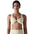 New arrivalpure color double-sided nylon sexy low-cut back sports intimates tight high elastic fitness yoga wear bra for women