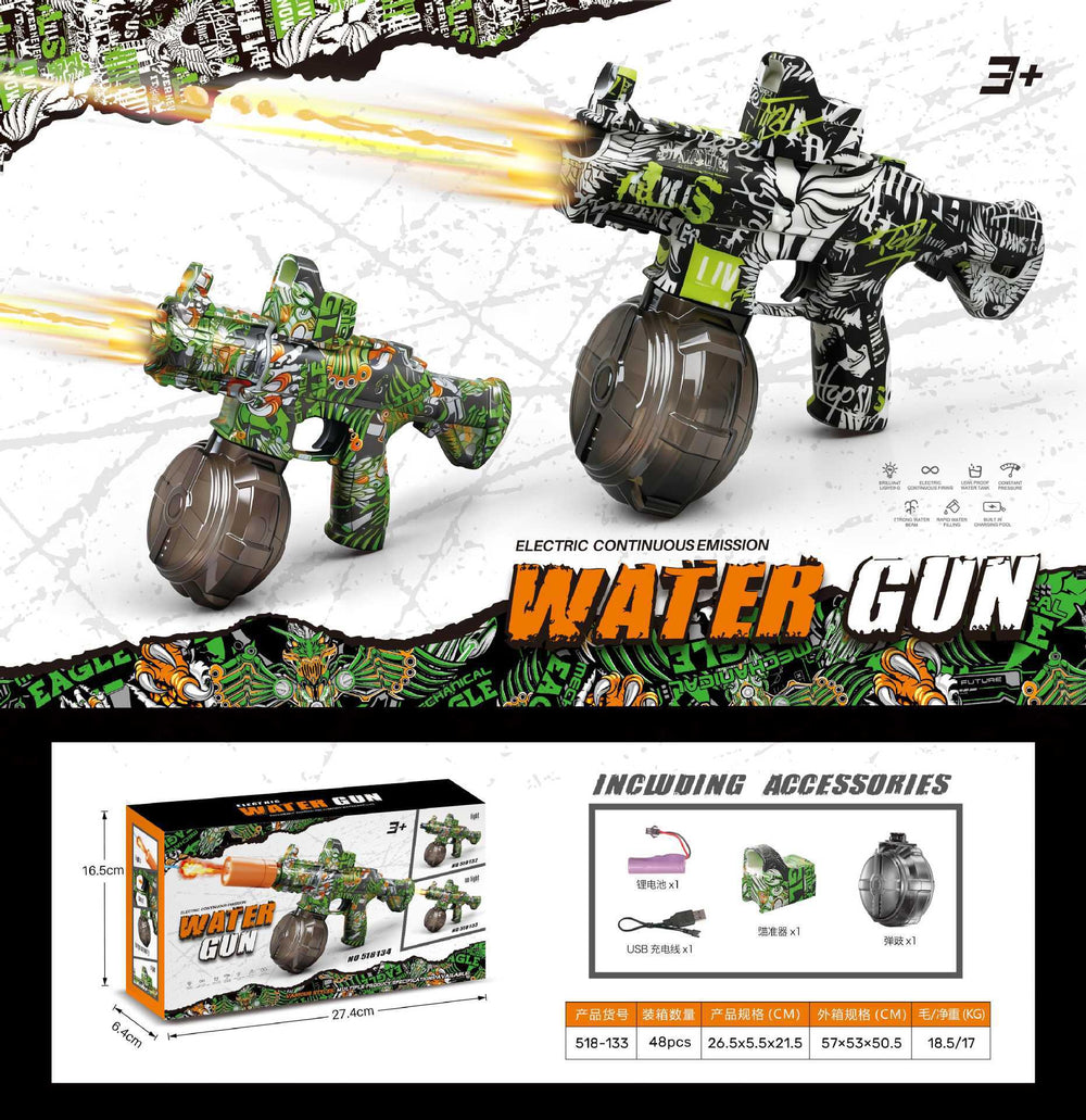 hot-selling water gun launch toy graffiti m416 amazon tk cross-border hot-selling short-spike toy water gun wholesale