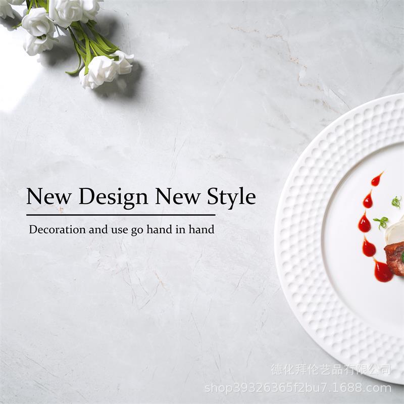 Scandinavian high-looking ins creative table setting western food plate restaurant for home polka dot steak plate dessert plate wholesale