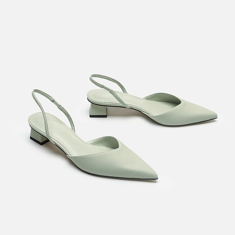 Baotou sandals for women 2024new arrivalsummercasual pointed toe square heel sandals for women high heels thin strap fashion women's flats