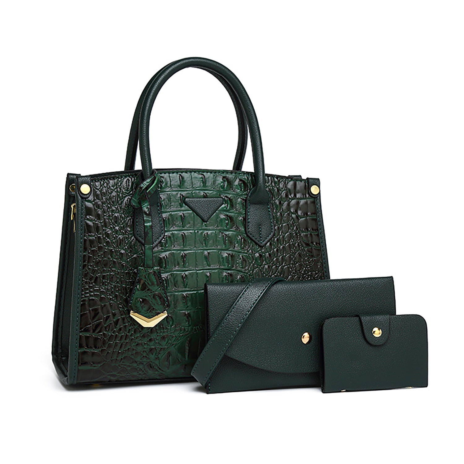 European and American retro new fashion shoulder bag urban simple large-capacity handbag crocodile pattern women's messenger bag