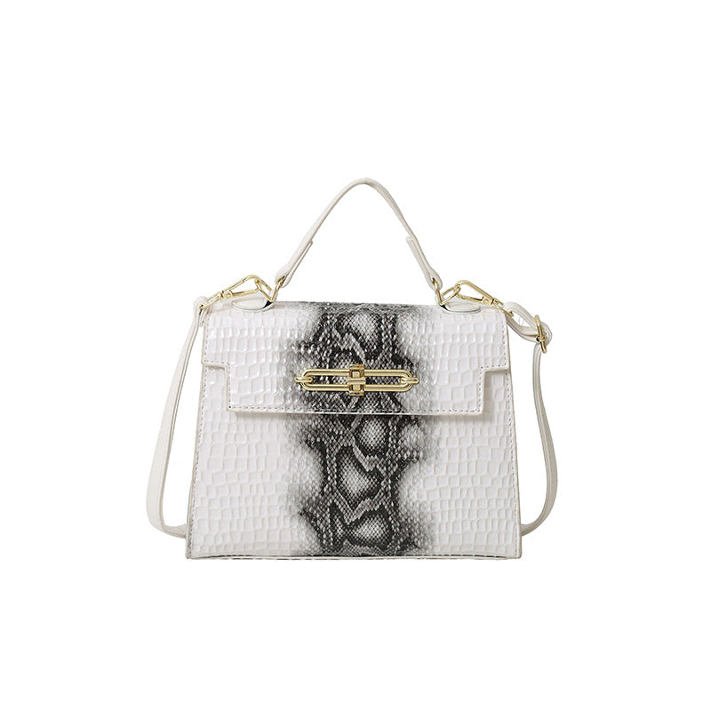 new arrival bag women's fashion crocodile pattern embossed square satchel bag kelly bag elegant shoulder women's crossbody bag