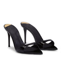 Open-toe pointed-toe high heels 2025 new arrival women's summer stiletto sandals patent leather sexy black outwear sandals
