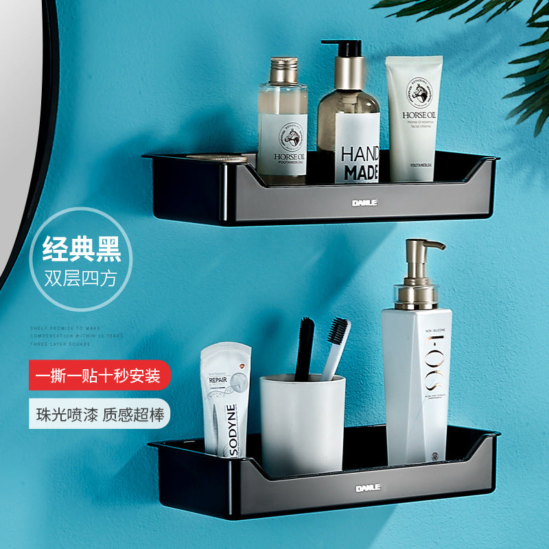 Wholesale Bathroom Shelf No Punching Wall Mounted Suction Cup Wash Sink Toilet Toilet Storage Shelf
