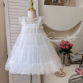 Girls' dress : ethereal fairy dress with spaghetti straps, winged tulle skirt, and fluffy tulle skirt - perfect for performances and special occasions