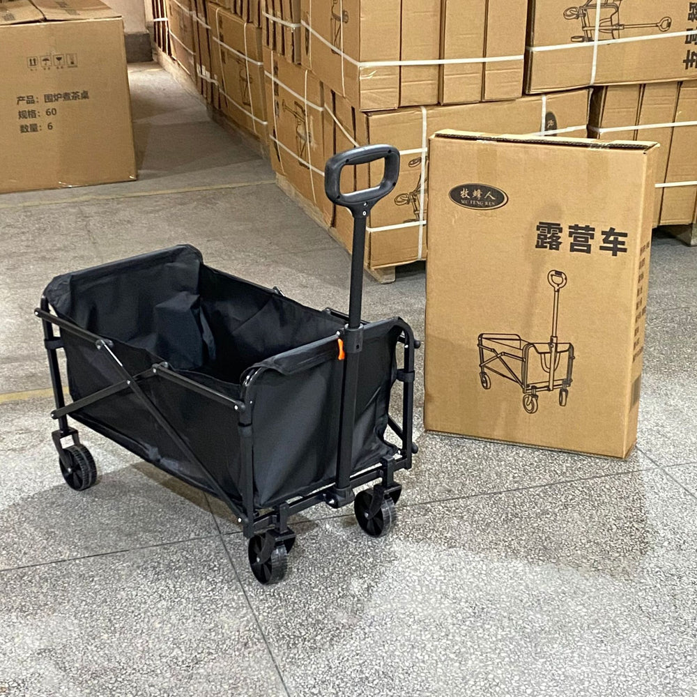 Outdoor camping trailer - foldable, lightweight, adjustable cargo cart/walker - storage style camping cart