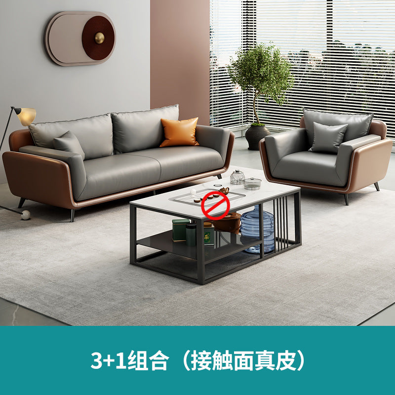 Office office sofa xipi business reception reception three-person coffee table combination casual modern conference room abrasion resistant