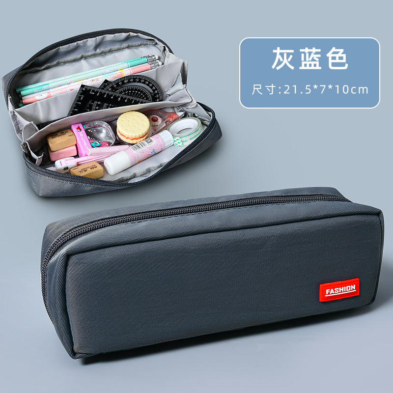 Primary school students large-capacity pencil bag dirt-resistant simple stationery box new + logo pencil bag wholesale stationery bag