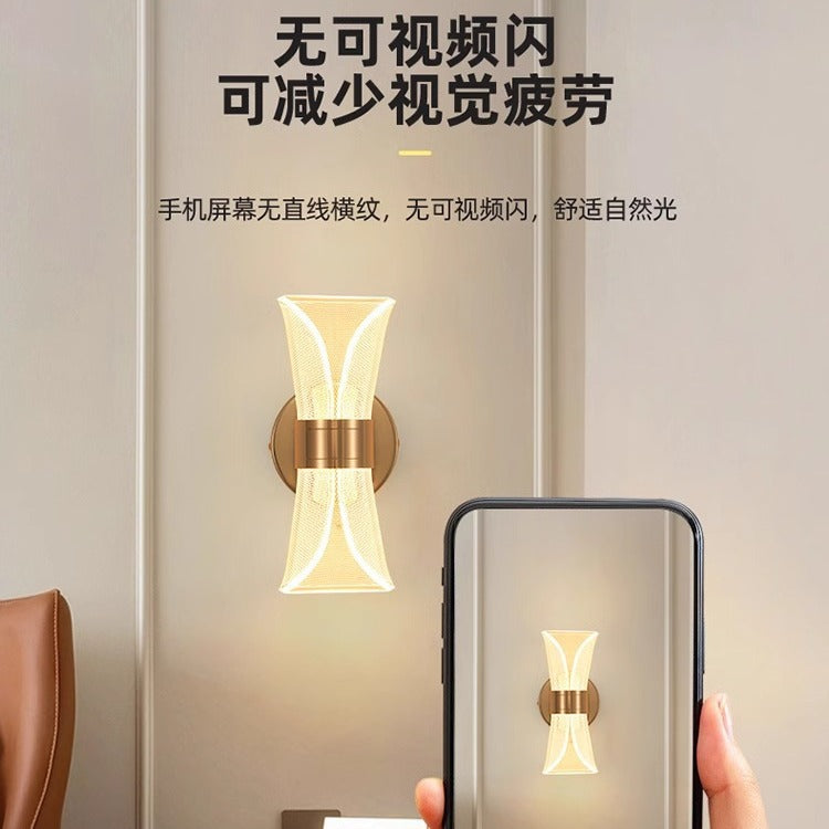 Wall lamp Nordic LED bedroom lamp Modern minimalist creative staircase aisle lamp Streamer living room atmosphere bedside lamp