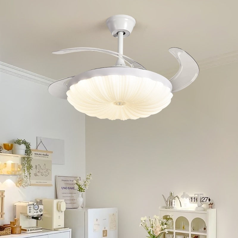 Cream wind invisible fan chandelier household living room bedroom light wind mute integrated frequency conversion restaurant lighting wholesale
