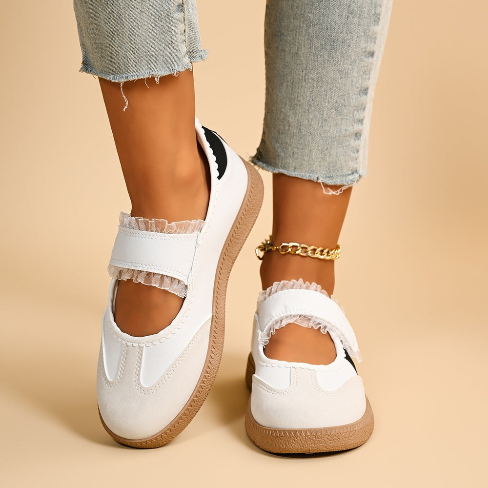 Exportplus sizemodestylecasuallacevelcroflatsplaidsoft bottomk-style german training shoes for women and couples wholesale