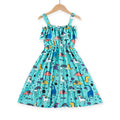new arrival: girls' milk silk dress for export - summer fashionable off-the-shoulder one-shoulder printed dress