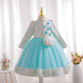New children's formal wear set: gold thread wedding dress three-piece princess outfit for girls, perfect for piano recitals and special occasions