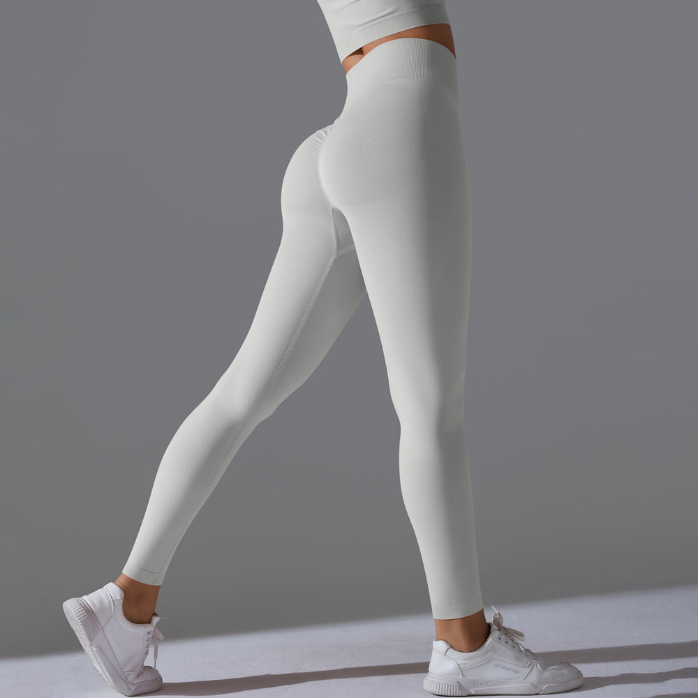 Fashion cross-border seamless pure color peach sweatpants tight running fitness yoga clothes high waist butt lift yoga pants for women