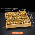 Nine-compartment round bowl with handle [gold]