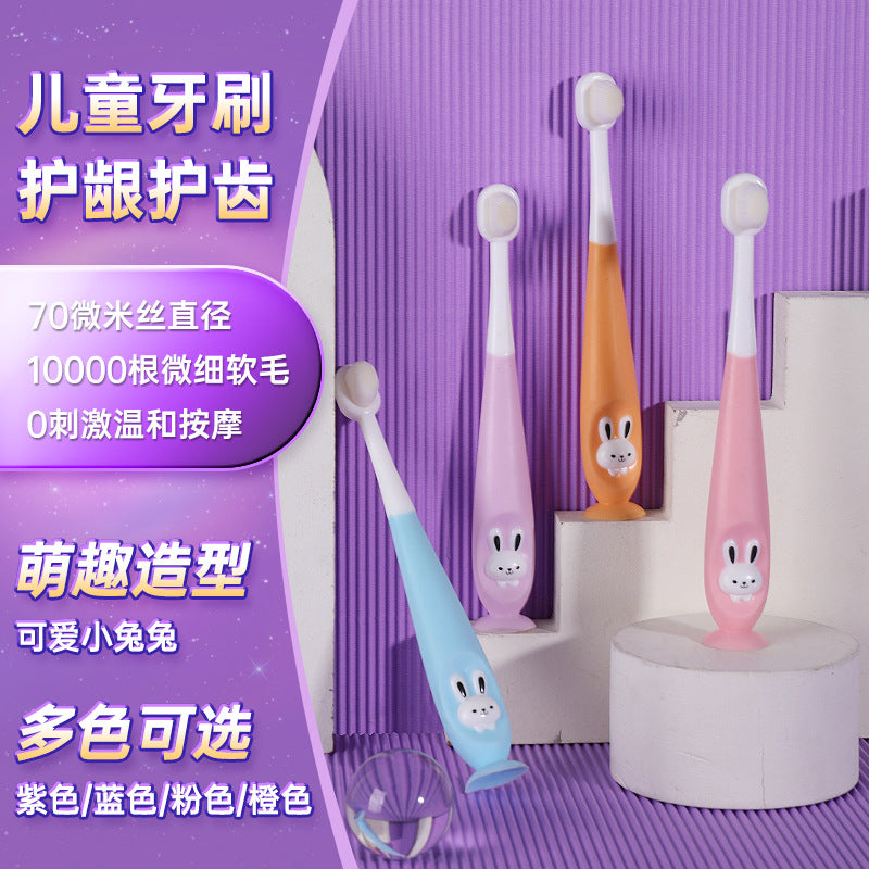 Children's toothbrush cartoon ten thousand hair toothbrush cute soft hair brush 1-12 years old baby oral cleaning toothbrush box wholesale