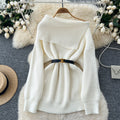 new arrivalfall and wintersweater belt waist easiest for matchfashion one shoulder lapel slimming look chic knittingtops women