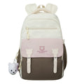 Trendy retro cute color block backpack - japanese style cartoon casual daypack - large capacity student schoolbag