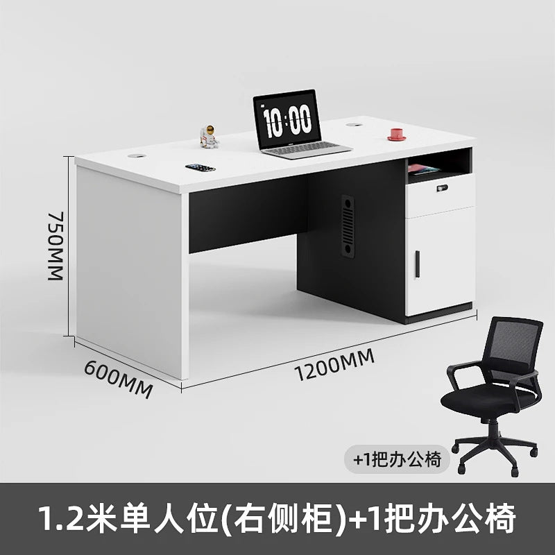 Office desk computer desk minimalist modern office employee single desk chair combination furniture manager's desk small employee workstation