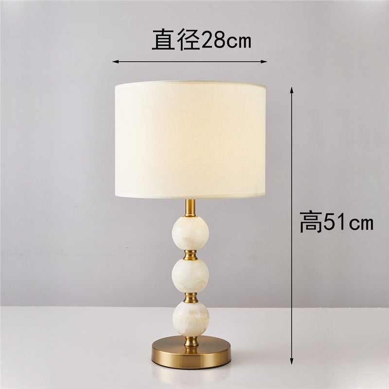 Pyralis creative art jade table lamp - natural nordic light luxury for bedroom, study, b&b, villa, and living room decoration