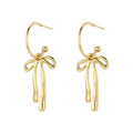 Wholesale bow earrings: european & american cross-border fashion, elegant dangle earrings, minimalist niche design, gold-tone high-end stud earrings