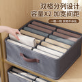 Double-row storage box for clothes, garments, and pants - wardrobe organizer with compartments, rectangular drawer, and layered design