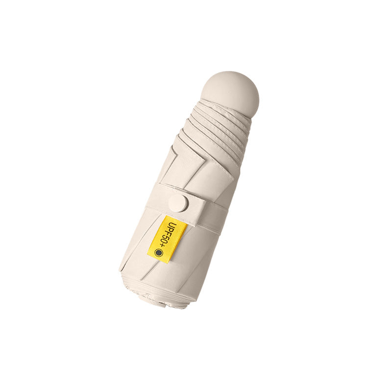 Capsule sun umbrella women's sunscreen shade umbrella dual-purpose mini 50% off foldable ultra-light compact portable wholesale customization