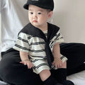 Newborn summer baby short-sleeve romper - cute cartoon design, lightweight outerwear, perfect for full month celebration, adorable summer outfit, snap-crotch bodysuit