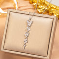 X8361 - steel color - long butterfly necklace [titanium steel chain, copper inlaid zircon pendant]