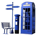 Retro iron telephone booth mailbox street sign bench popular store decoration floor-standing ornaments photography props model
