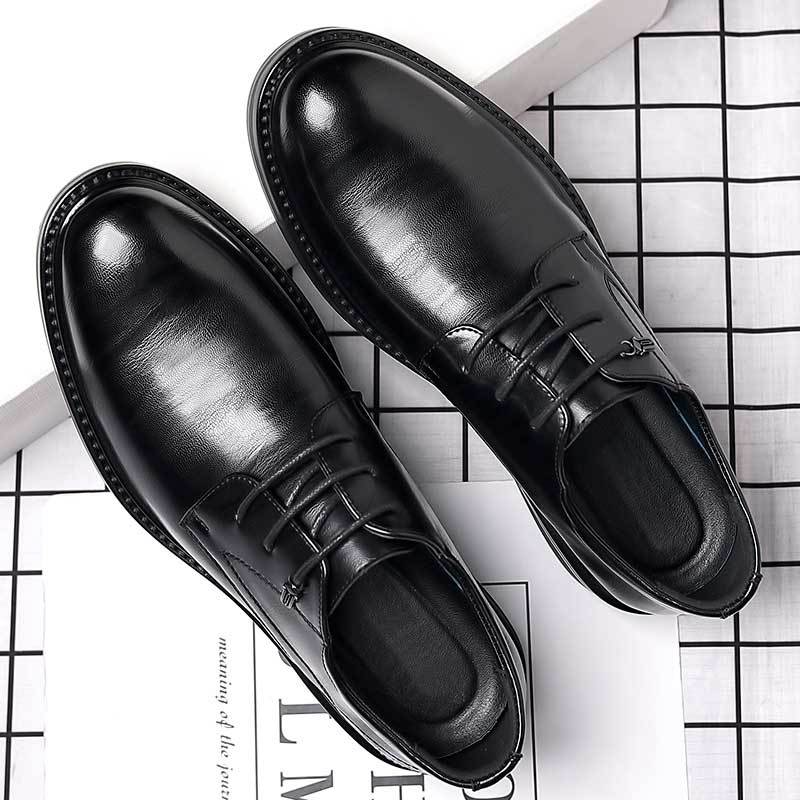 Men's leather dress shoes - soft leather, soft sole - live stream, business formal, youth casual, groomsmen, wedding shoes