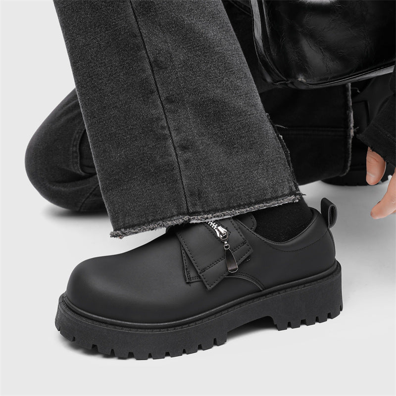 Derby shoes men's new arrival matte classy sense mencasual black british style mickey big head workwear small leather shoes