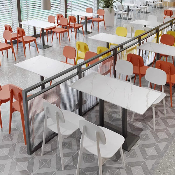 School company canteen dining table and chair snack shop noodle shop burger milk tea cafe rock slab fast food table and chair commercial