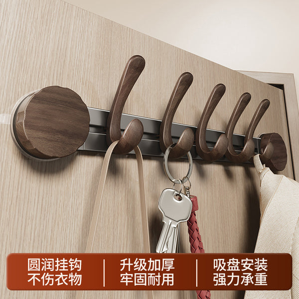 Suction cup door hook, walnut pattern coat hook, hanger with row hook without trace, strong glue paste, adhesive hook, hook hook.