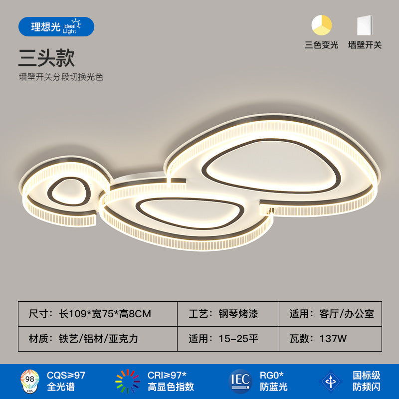 Living room ceiling light modern simple atmosphere creative pebble shape full spectrum lighting whole house package combination